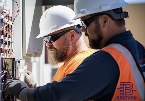 Commercial Electrician Working