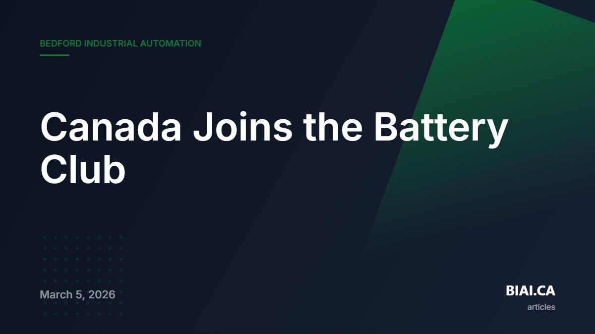 Canada Joins the Battery Club