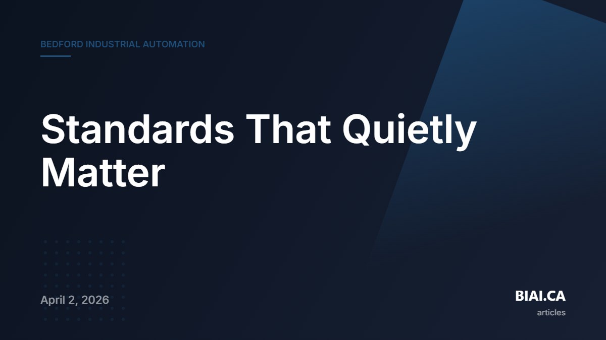 Standards That Quietly Matter
